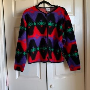 Vintage David Wayne Aztec Southwestern Cardigan long sleeve button native